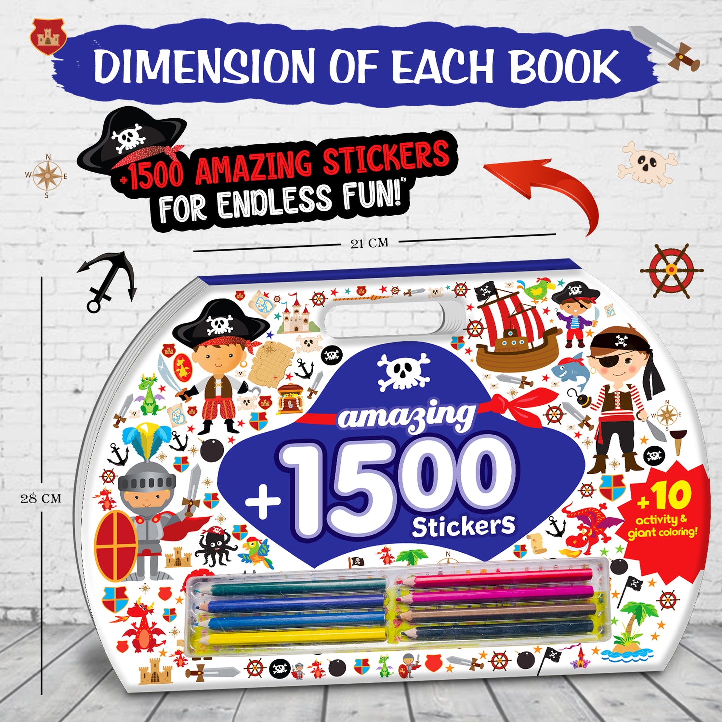 Amazing 1500+ Stickers & Activity – Pirates | Mega Sticker Activity Book for Kids | Creative Play & Fun Learning