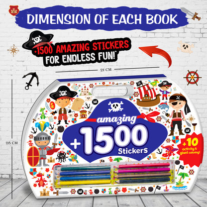 Amazing 1500+ Stickers & Activity – Pirates | Mega Sticker Activity Book for Kids | Creative Play & Fun Learning