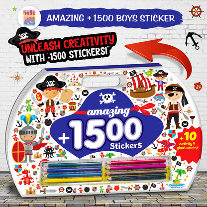 Amazing 1500+ Stickers & Activity – Pirates | Mega Sticker Activity Book for Kids | Creative Play & Fun Learning