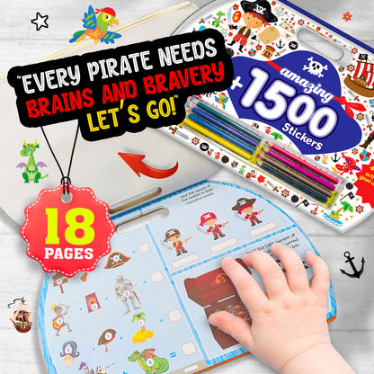 Amazing 1500+ Stickers & Activity – Pirates | Mega Sticker Activity Book for Kids | Creative Play & Fun Learning