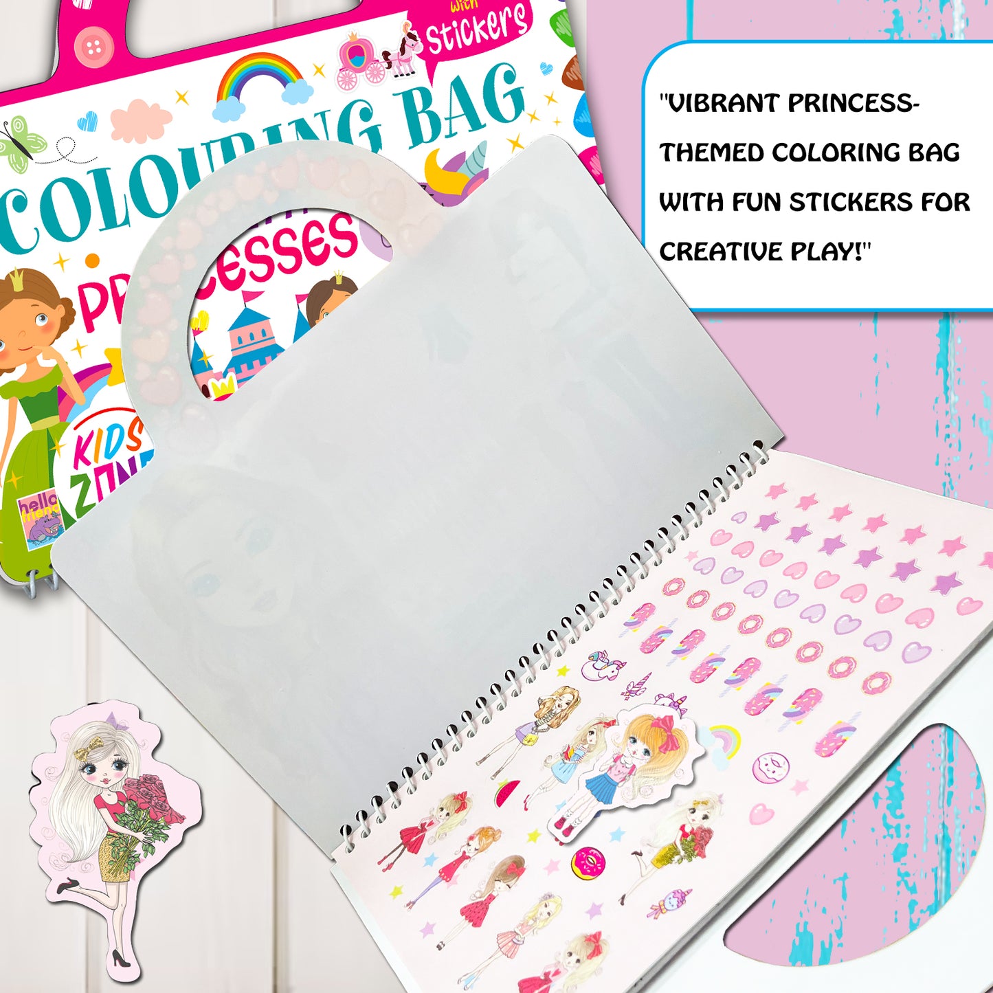 Pretty Princess Colouring Book | Princess Coloring Book for Kids | Creative Coloring & Learning Book