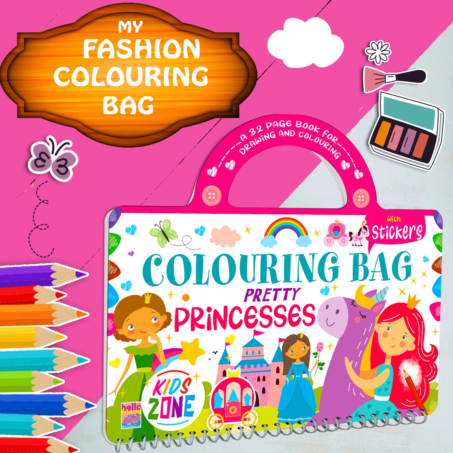 Pretty Princess Colouring Book | Princess Coloring Book for Kids | Creative Coloring & Learning Book