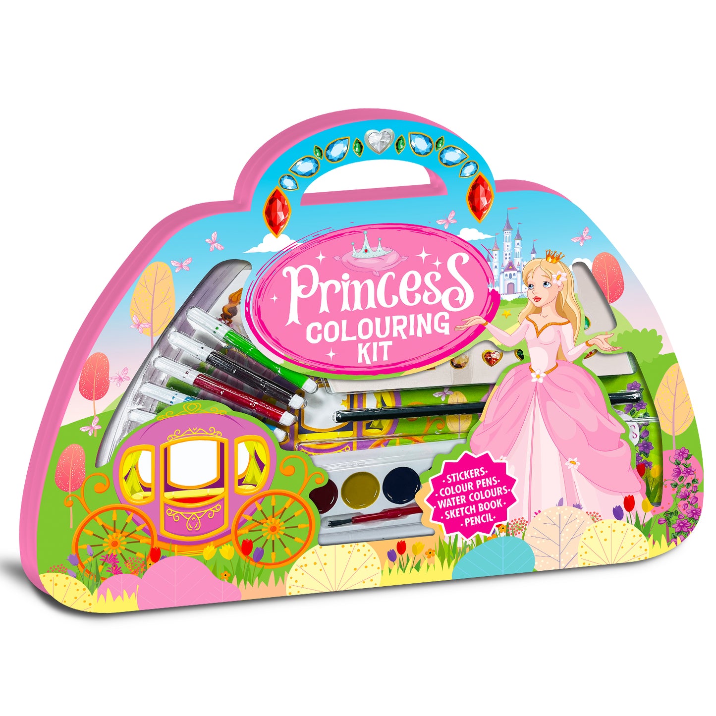 Princess Colouring Kit | Princess Coloring & Creative Activity Kit for Kids | Deluxe Art & Learning Kit