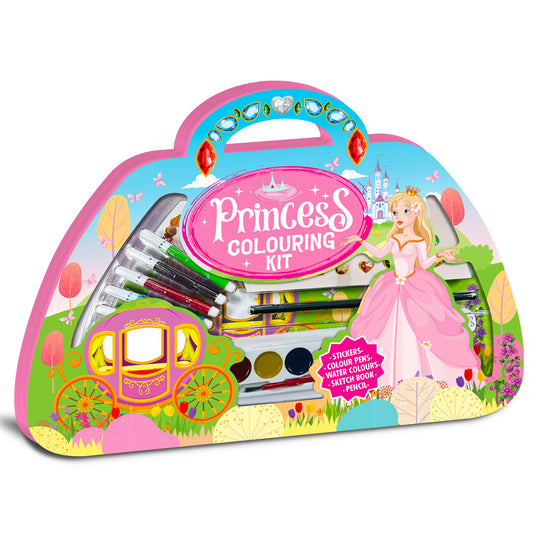Princess Colouring Kit | Princess Coloring & Creative Activity Kit for Kids | Deluxe Art & Learning Kit