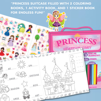 Princess – My Suitcase Activity | Princess Coloring & Activity Suitcase for Kids | Creative Learning Fun Set