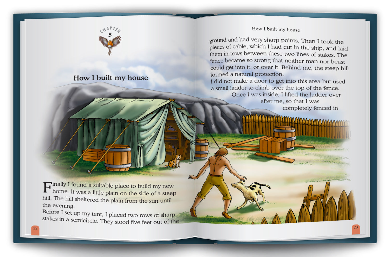 Robinson Crusoe - Child holding book