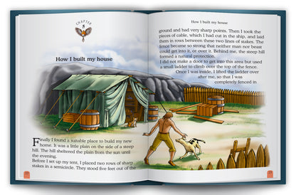 Robinson Crusoe - Child holding book