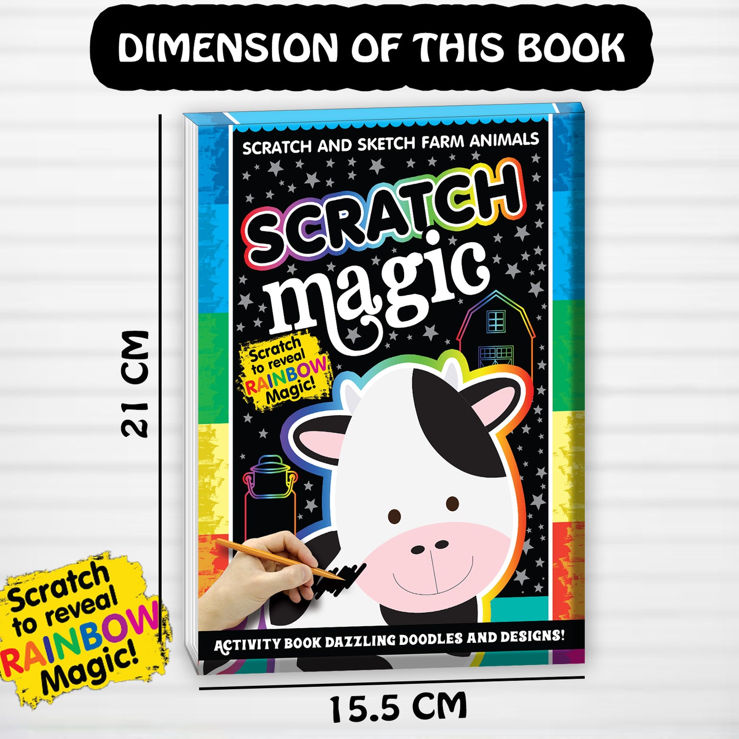 Scratch Magic – Farm Animals | Scratch & Reveal Activity Book for Kids | Farm Animal Art & Creative Fun
