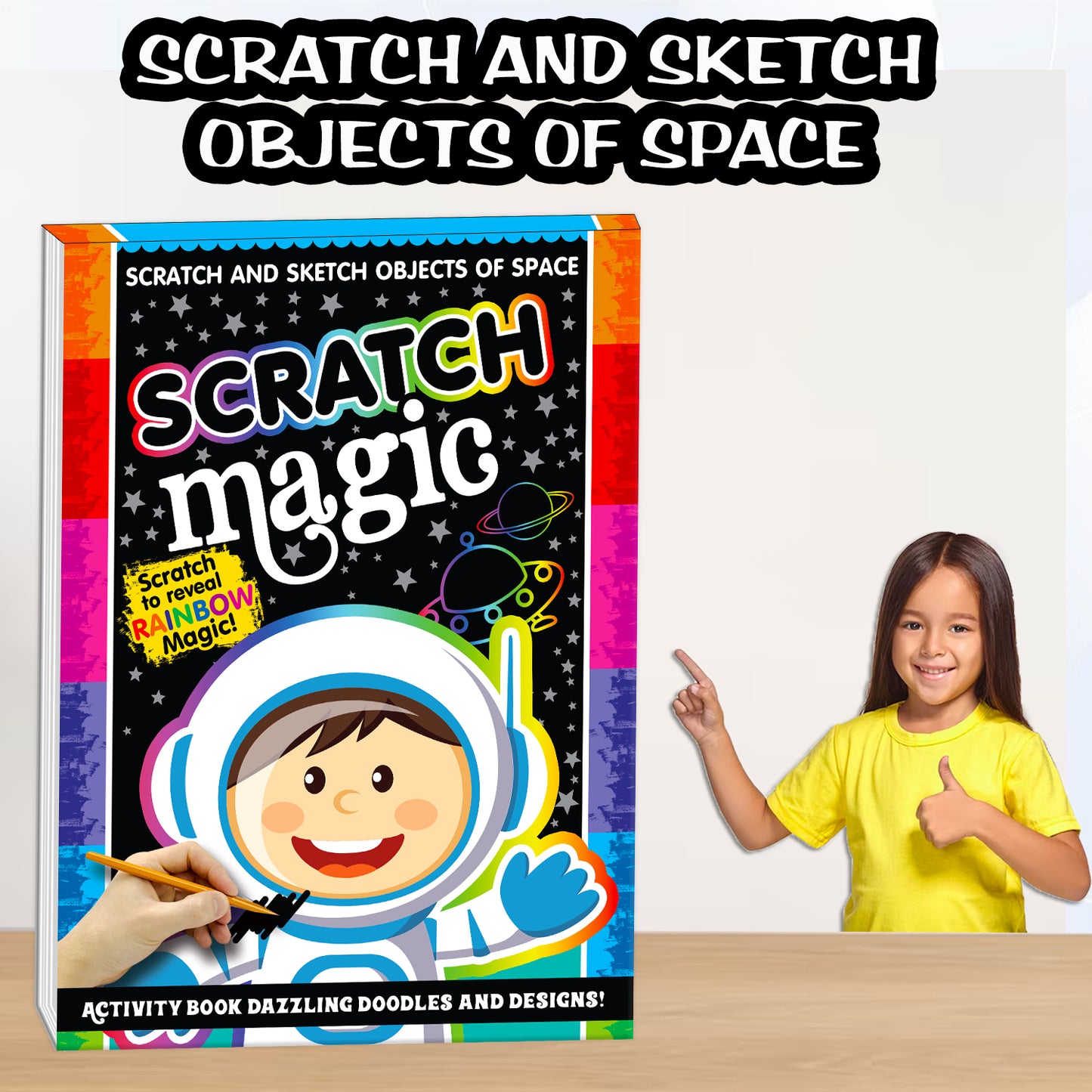 Scratch Magic – Objects of Space | Scratch & Reveal Activity Book for Kids | Space Scratch Art & Creative Fun