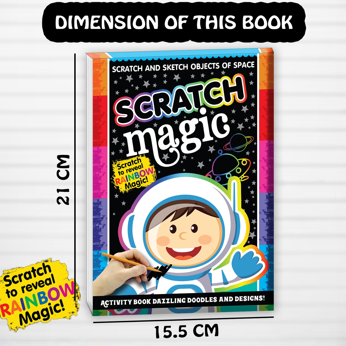 Scratch Magic – Objects of Space | Scratch & Reveal Activity Book for Kids | Space Scratch Art & Creative Fun