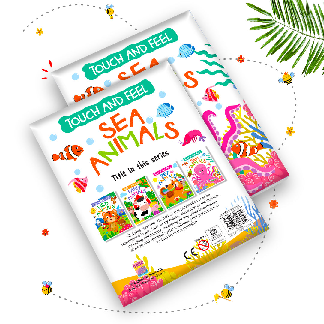 Touch and Feel Sea Animals Board Book - Meet your favorite Sea Animals in a Book Full of Touchable Fun - child touching Turtle hard shell spread