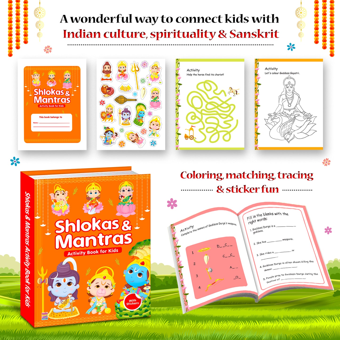 Shlokas and Mantras Activity Book | Indian Culture Learning Book for Kids