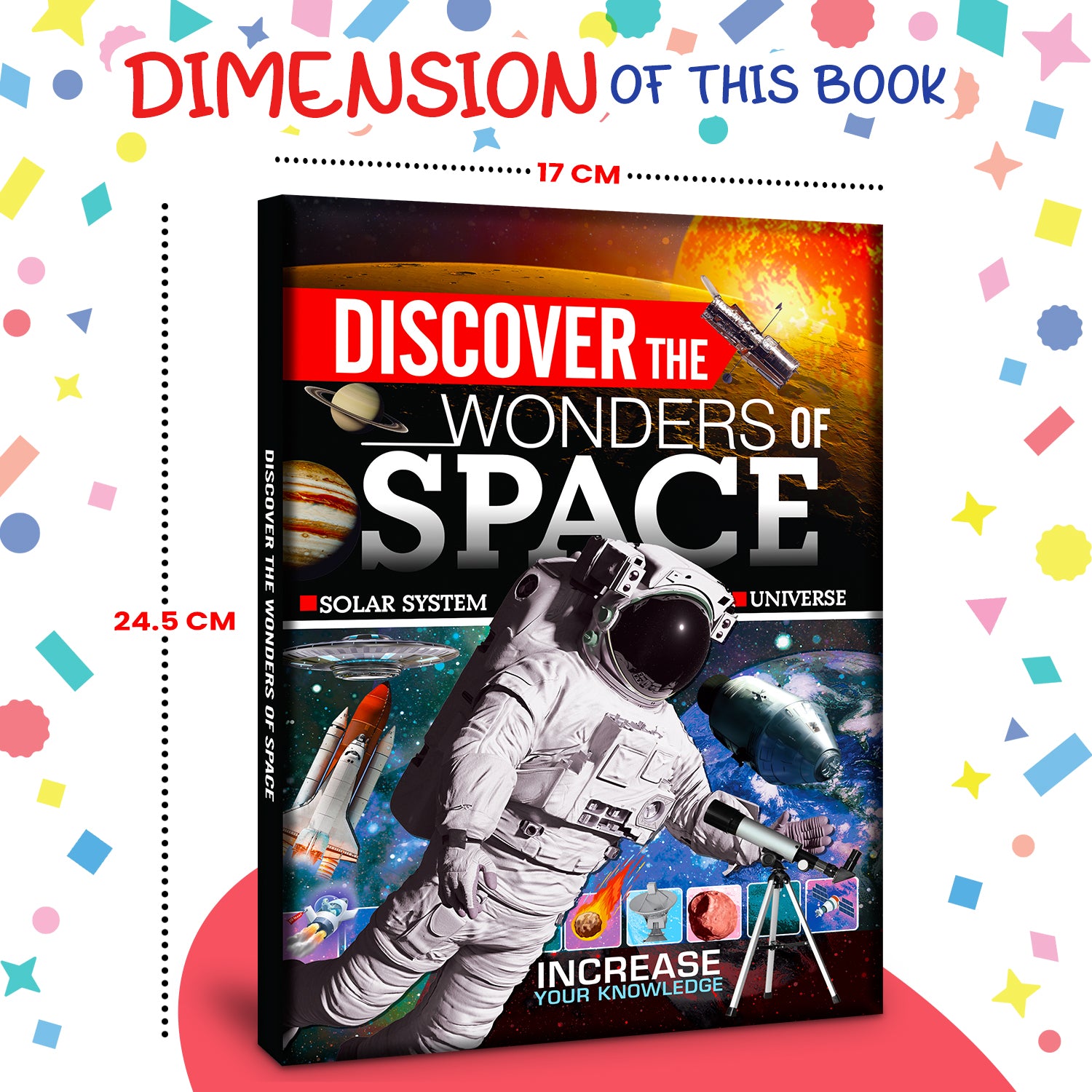 Discover the Wonders of Space - Lifestyle cover with confetti