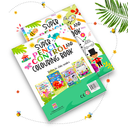 Super Pencil Control and Colouring Book | Pencil Tracing & Coloring Activity Book for Kids | Early Learning Workbook