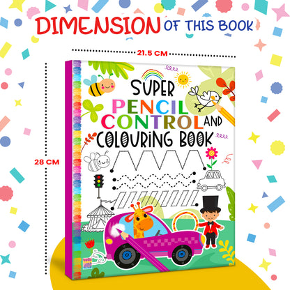 Super Pencil Control and Colouring Book | Pencil Tracing & Coloring Activity Book for Kids | Early Learning Workbook
