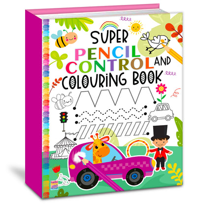 Super Pencil Control and Colouring Book | Pencil Tracing & Coloring Activity Book for Kids | Early Learning Workbook