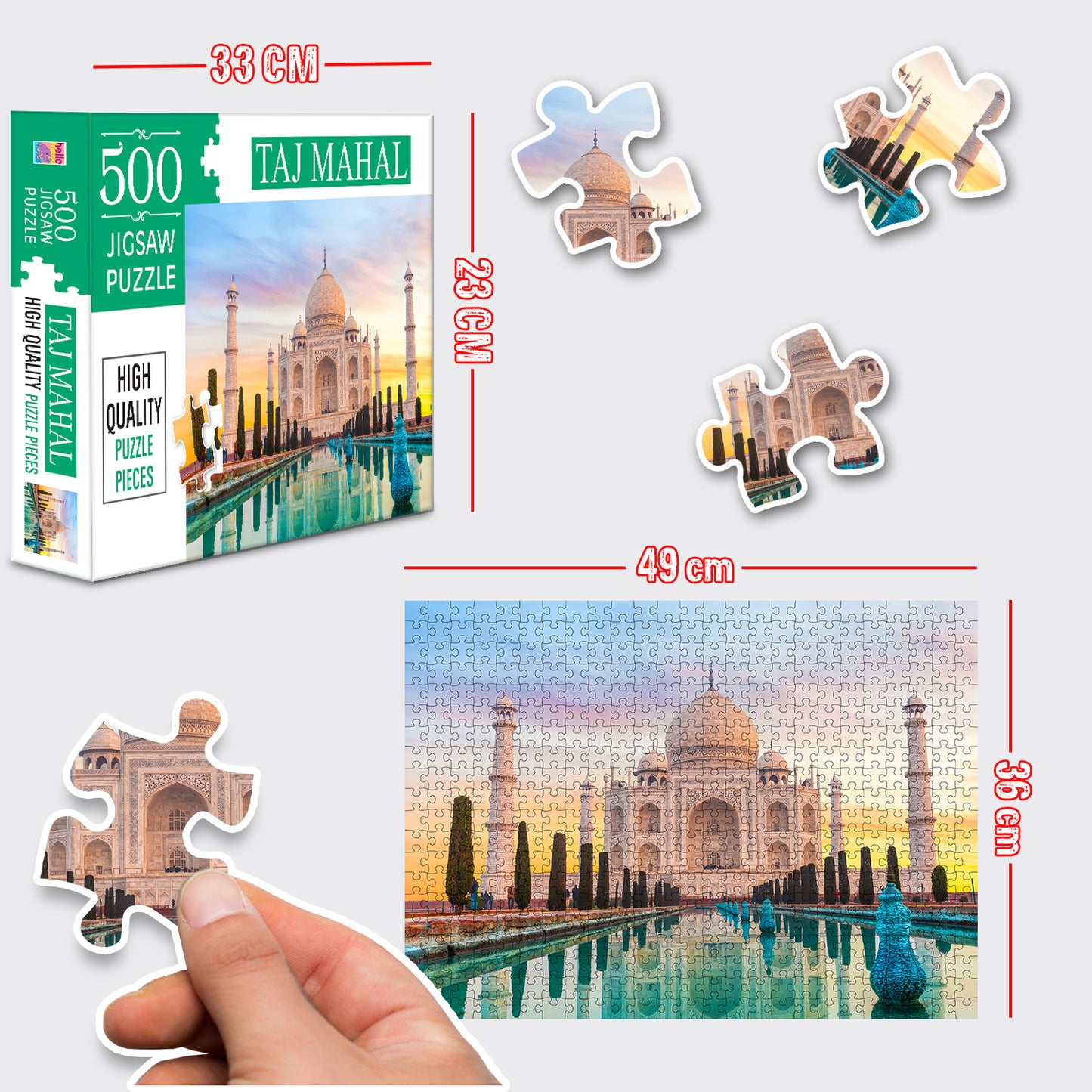Taj Mahal Jigsaw Puzzle - Completed Puzzle View