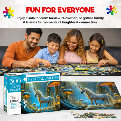 Mystical Unicorn Jigsaw Puzzle - Box & Puzzle Dimensions