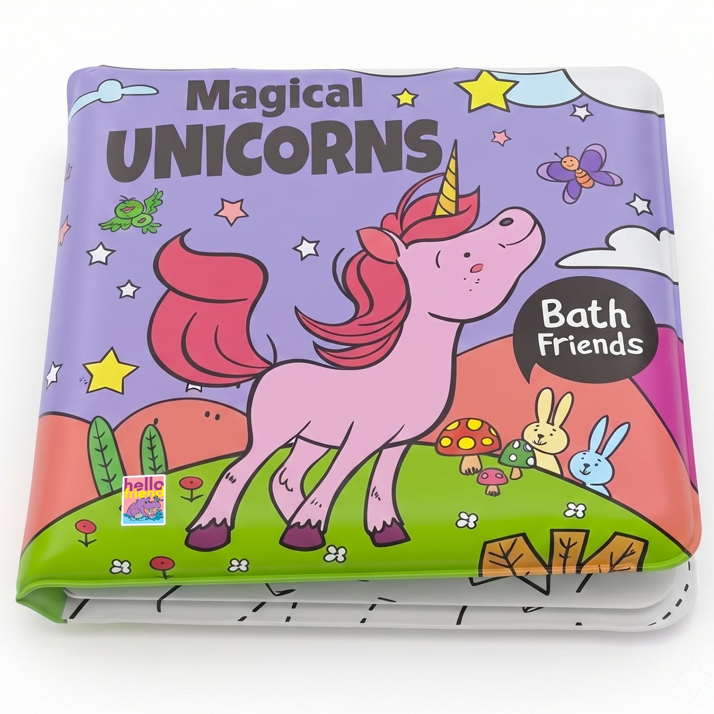 Magical Unicorns Bath Book | Waterproof Soft Bath Book for Babies & Toddlers | Interactive Bath Time Book