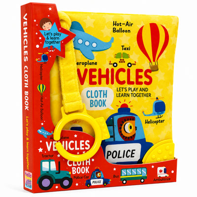 Vehicles Cloth Book | Soft Interactive Sensory Book for Babies & Toddlers | Early Learning Fabric Book