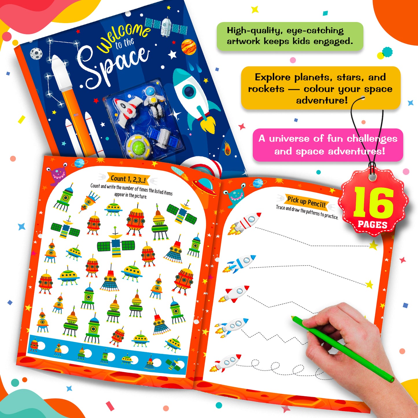 Welcome to Space - Inside pages connect dots and find the difference