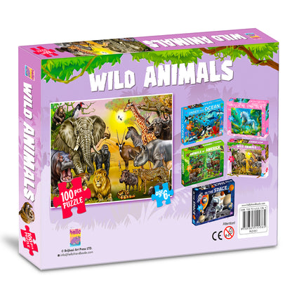 Wild Animals Jigsaw Puzzle | 100 Piece Puzzle Game for Kids