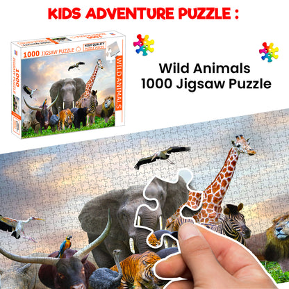 Wild Animals Jigsaw Puzzle | 1000 Piece Educational Puzzle for Kids & Adults | Brain Boosting Puzzle Game