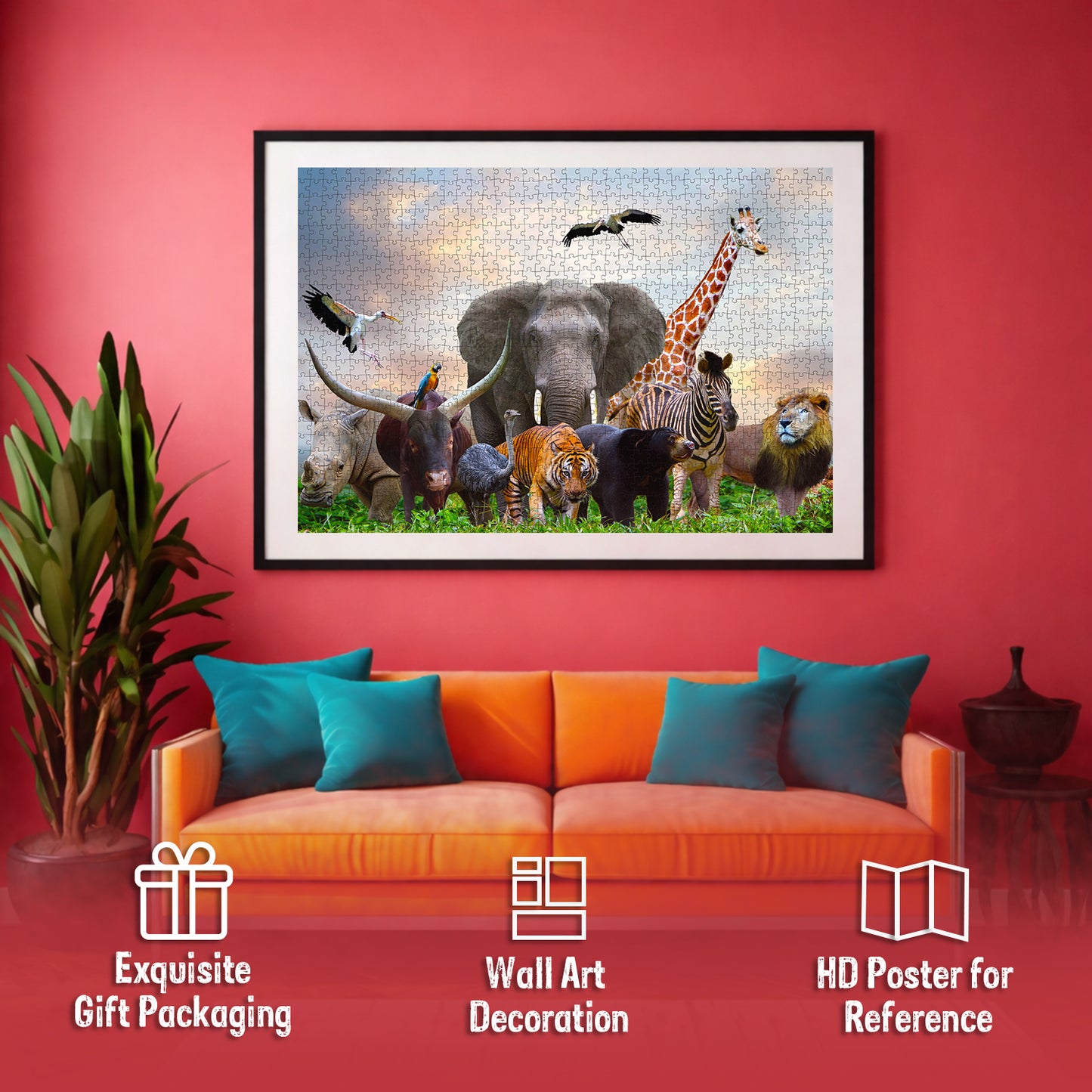 Wild Animals Jigsaw Puzzle | 1000 Piece Educational Puzzle for Kids & Adults | Brain Boosting Puzzle Game