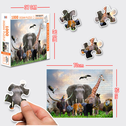 Wild Animals Jigsaw Puzzle | 1000 Piece Educational Puzzle for Kids & Adults | Brain Boosting Puzzle Game