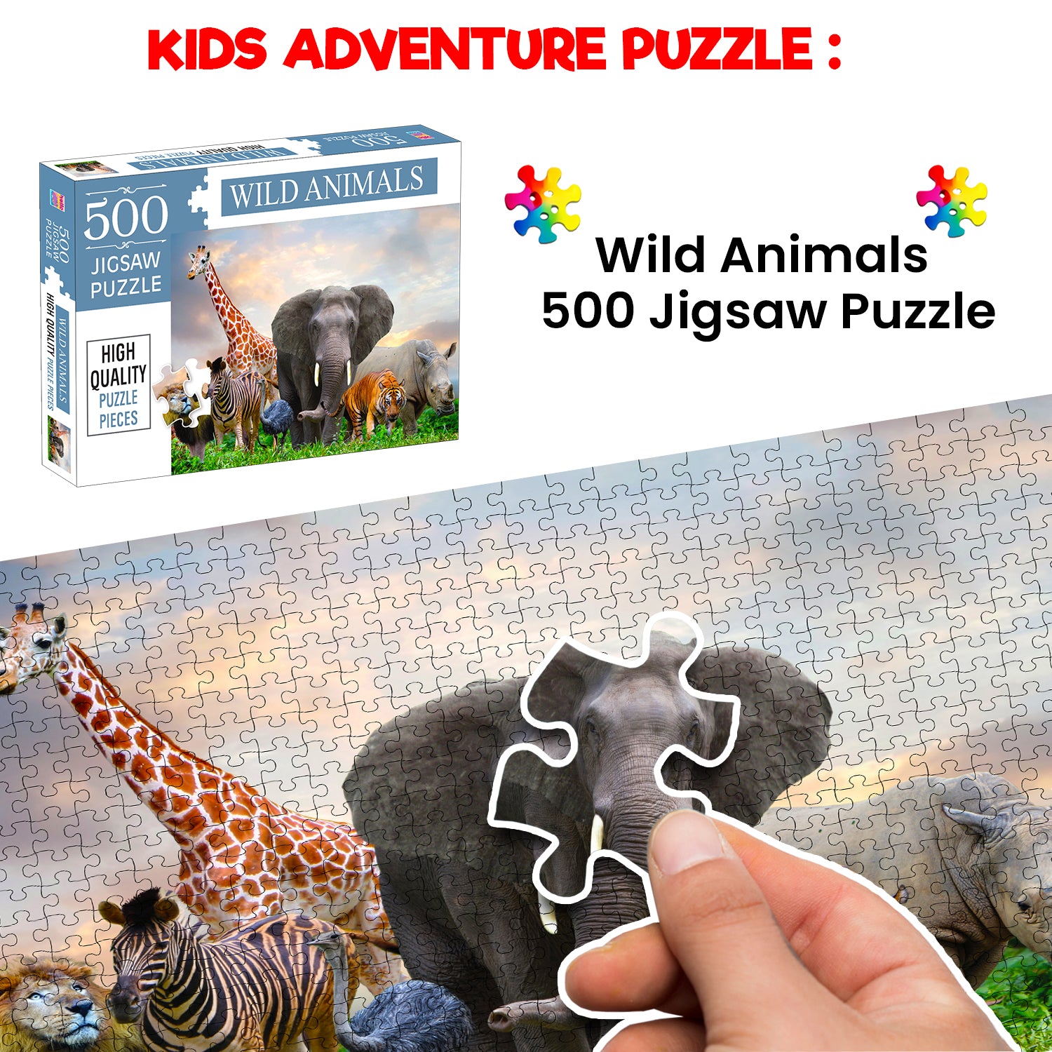 Wild Animals Jigsaw Puzzle - Family & Kids Play