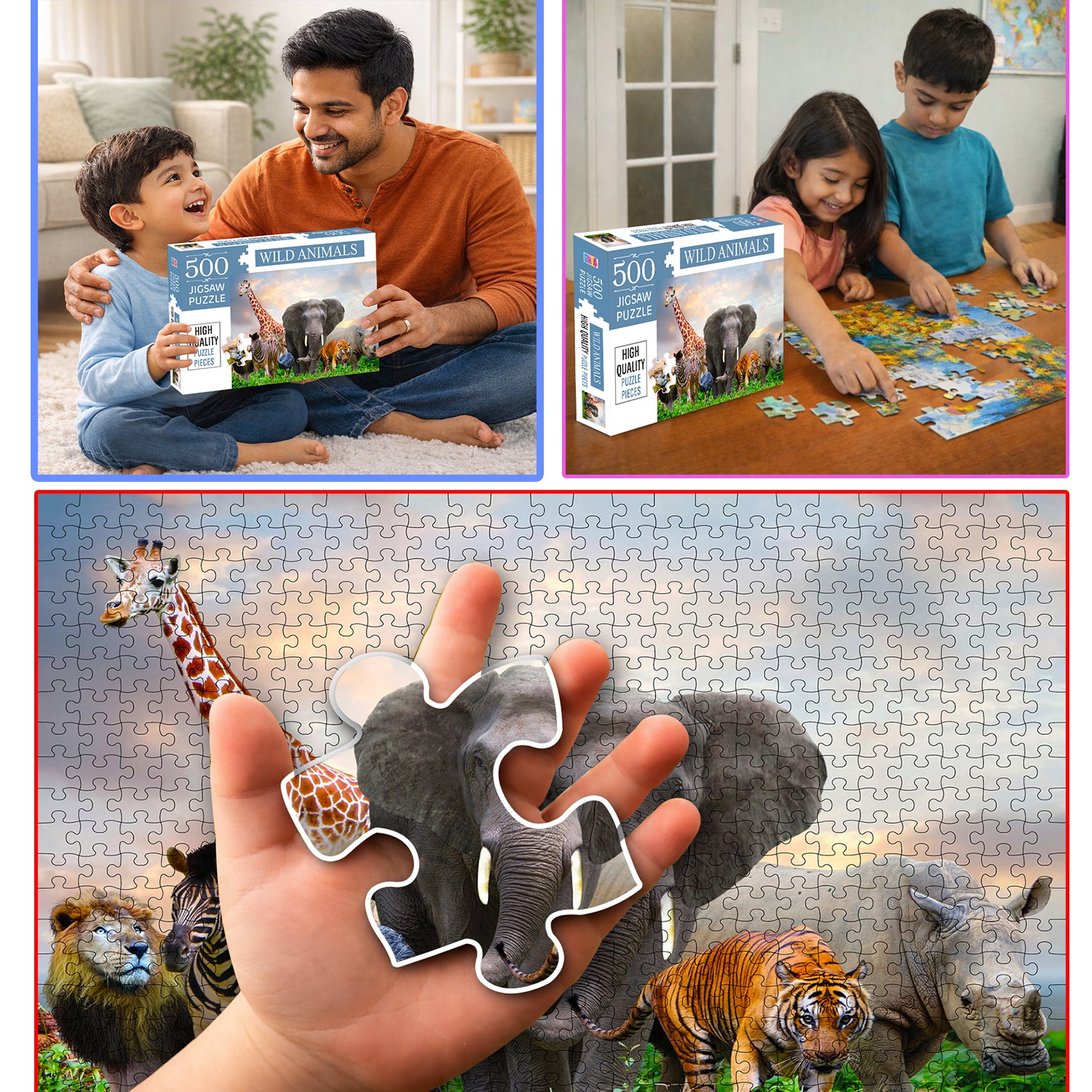 Wild Animals Jigsaw Puzzle - Average Piece Size