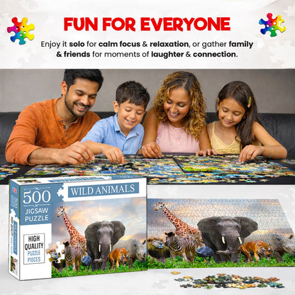 Wild Animals Jigsaw Puzzle - Box & Puzzle Dimensions