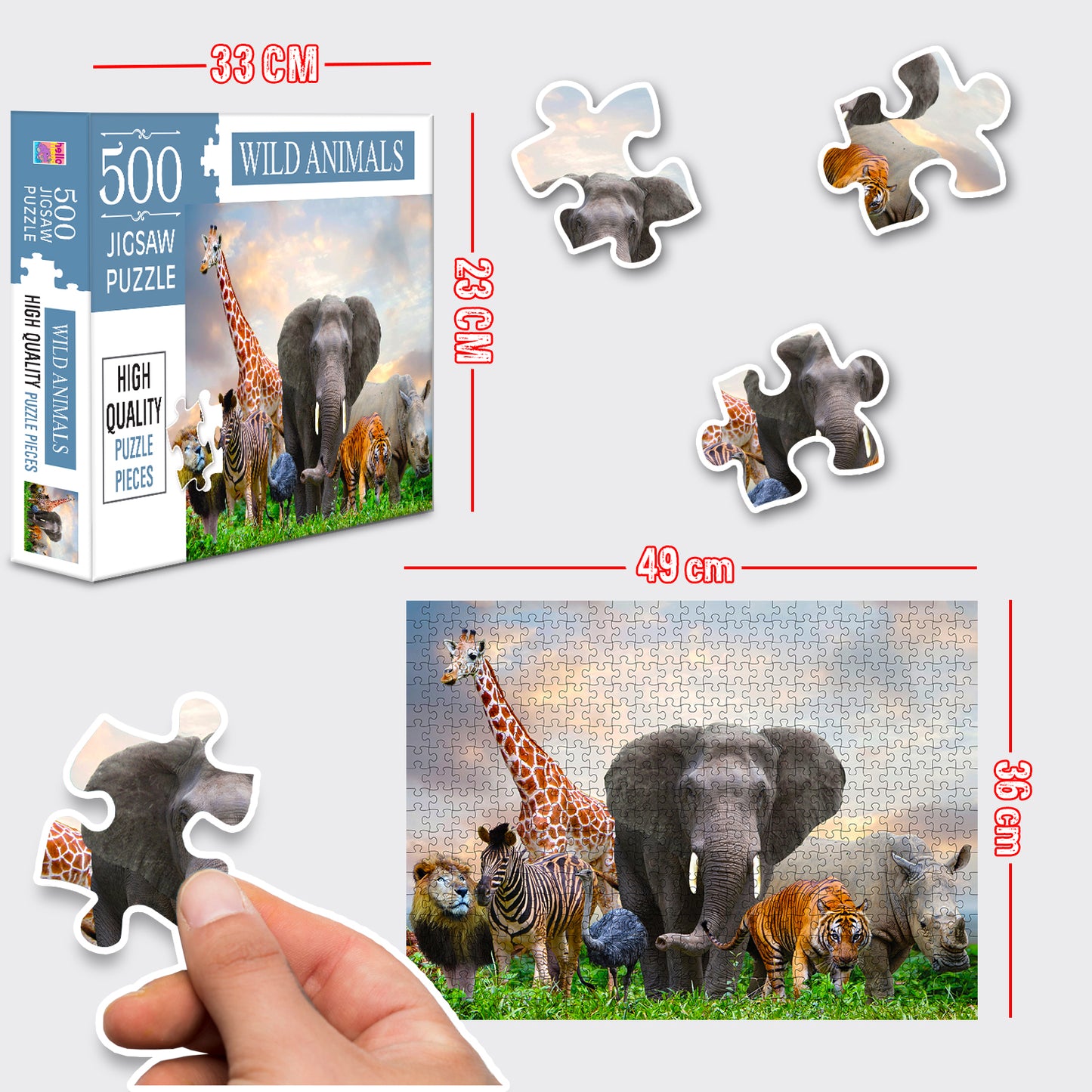 Wild Animals Jigsaw Puzzle - Safe & Non-Toxic Material