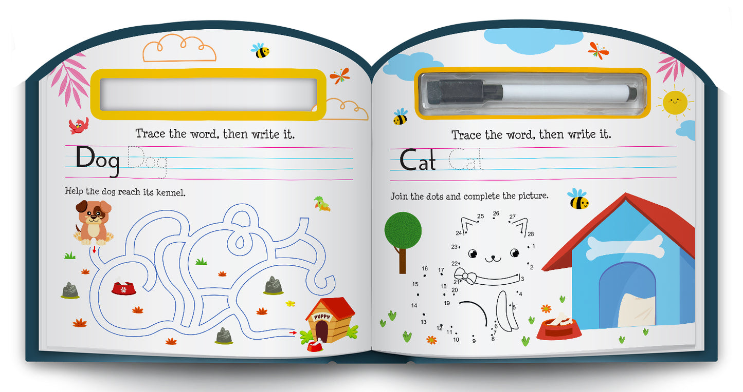 Wipe & Clean First Words | Reusable First Words Learning Book for Kids | Early Learning Activity Book