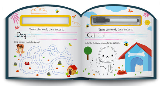 Wipe & Clean First Words | Reusable First Words Learning Book for Kids | Early Learning Activity Book