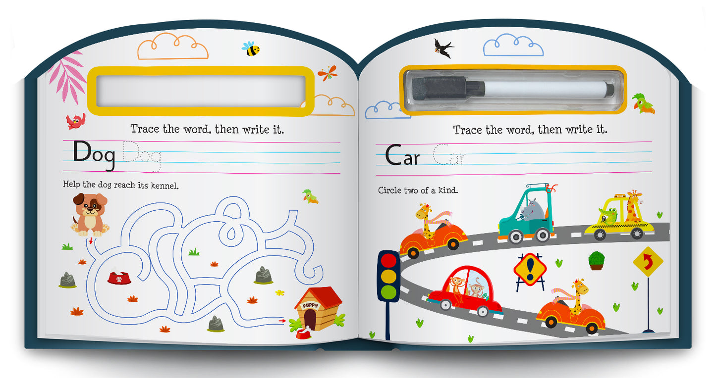Wipe & Clean First Words | Reusable First Words Learning Book for Kids | Early Learning Activity Book