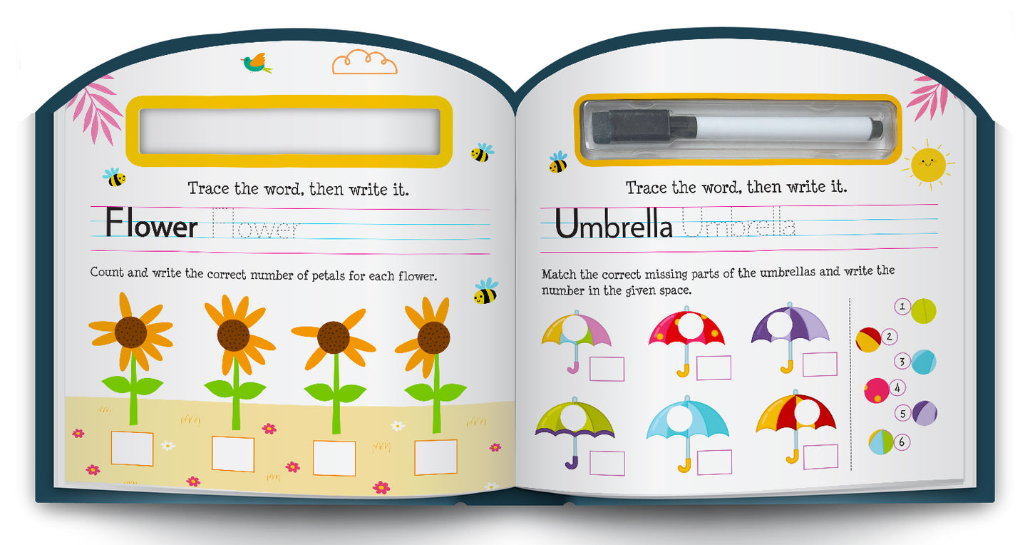 Wipe & Clean First Words | Reusable First Words Learning Book for Kids | Early Learning Activity Book