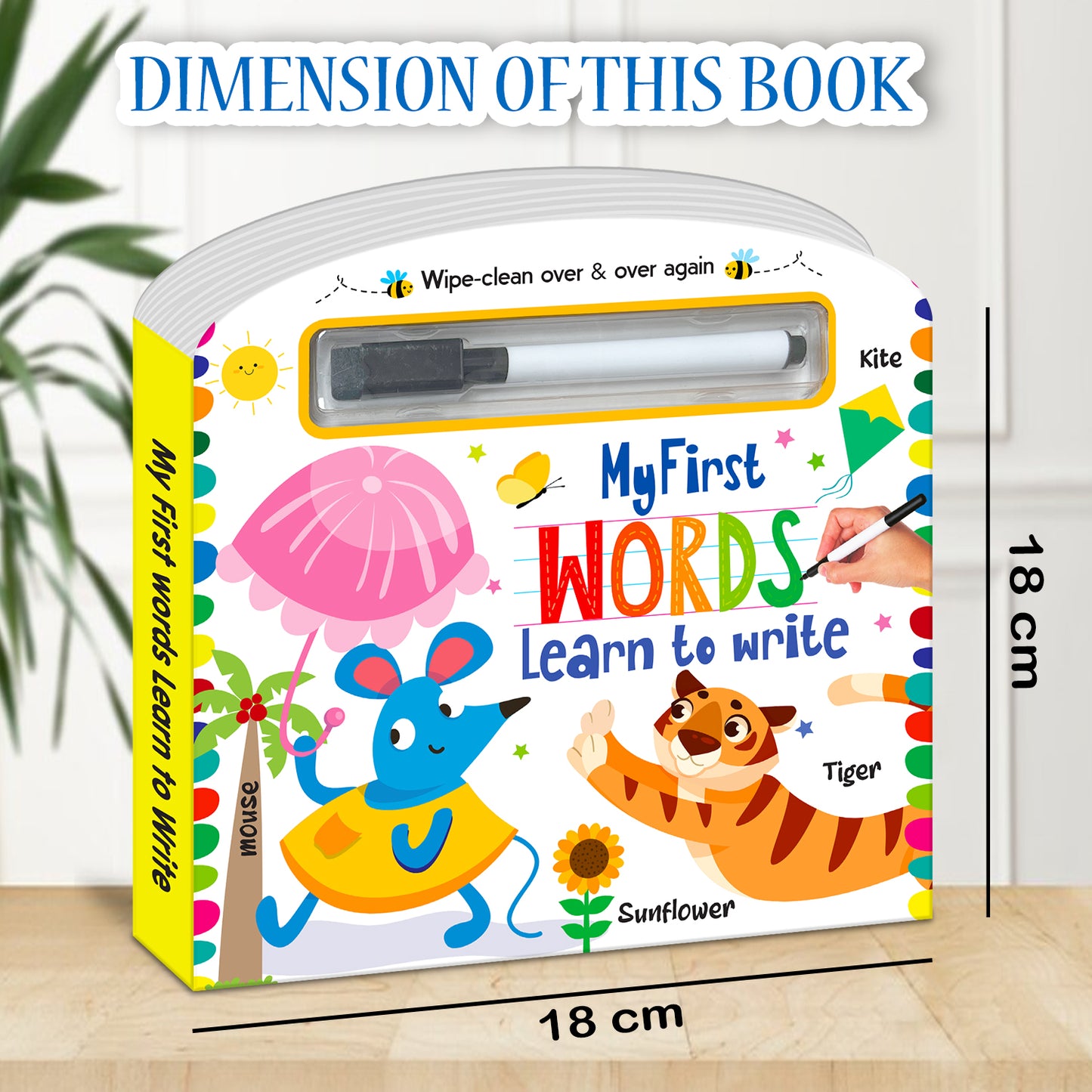 Wipe & Clean First Words | Reusable First Words Learning Book for Kids | Early Learning Activity Book