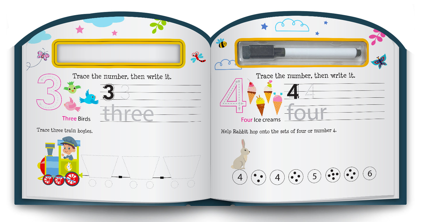 My First Numbers – Learn to Write | Wipe & Clean Number Writing Book for Kids | Reusable Early Learning Activity Book