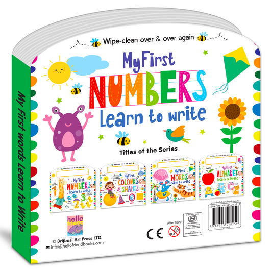 My First Numbers – Learn to Write | Wipe & Clean Number Writing Book for Kids | Reusable Early Learning Activity Book