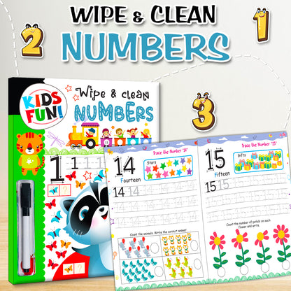 Wipe & Clean Numbers - Front cover with raccoon