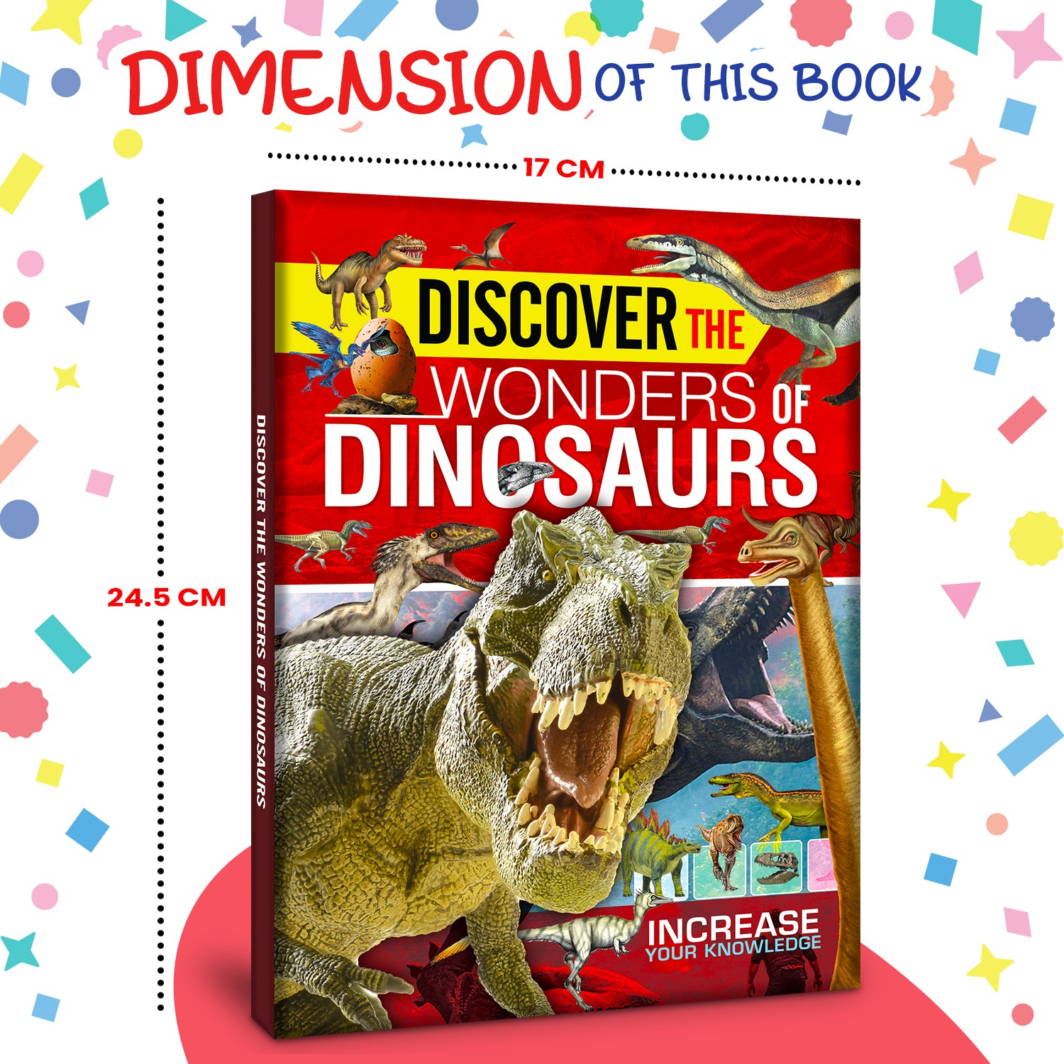 Discover the Wonders of Dinosaurs - Lifestyle cover with confetti