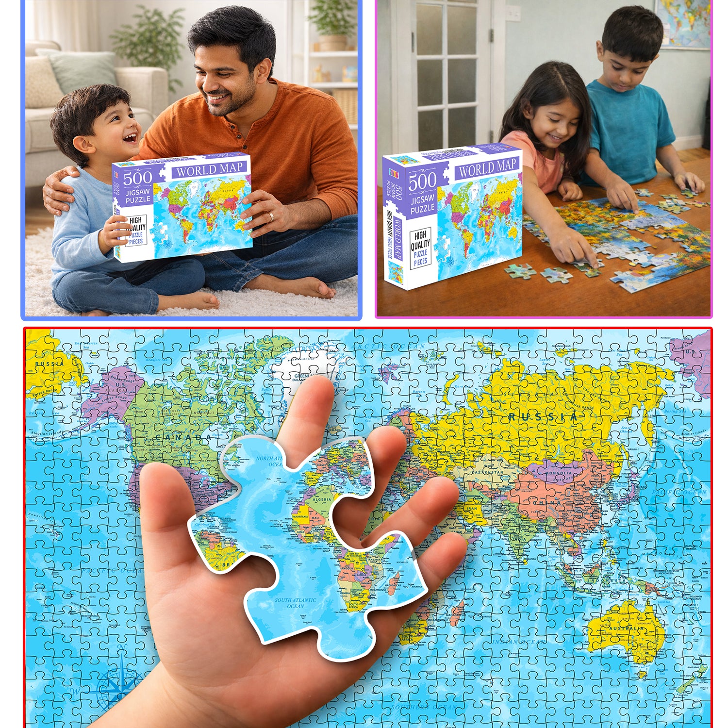 World Map Jigsaw Puzzle - Average Piece Size
