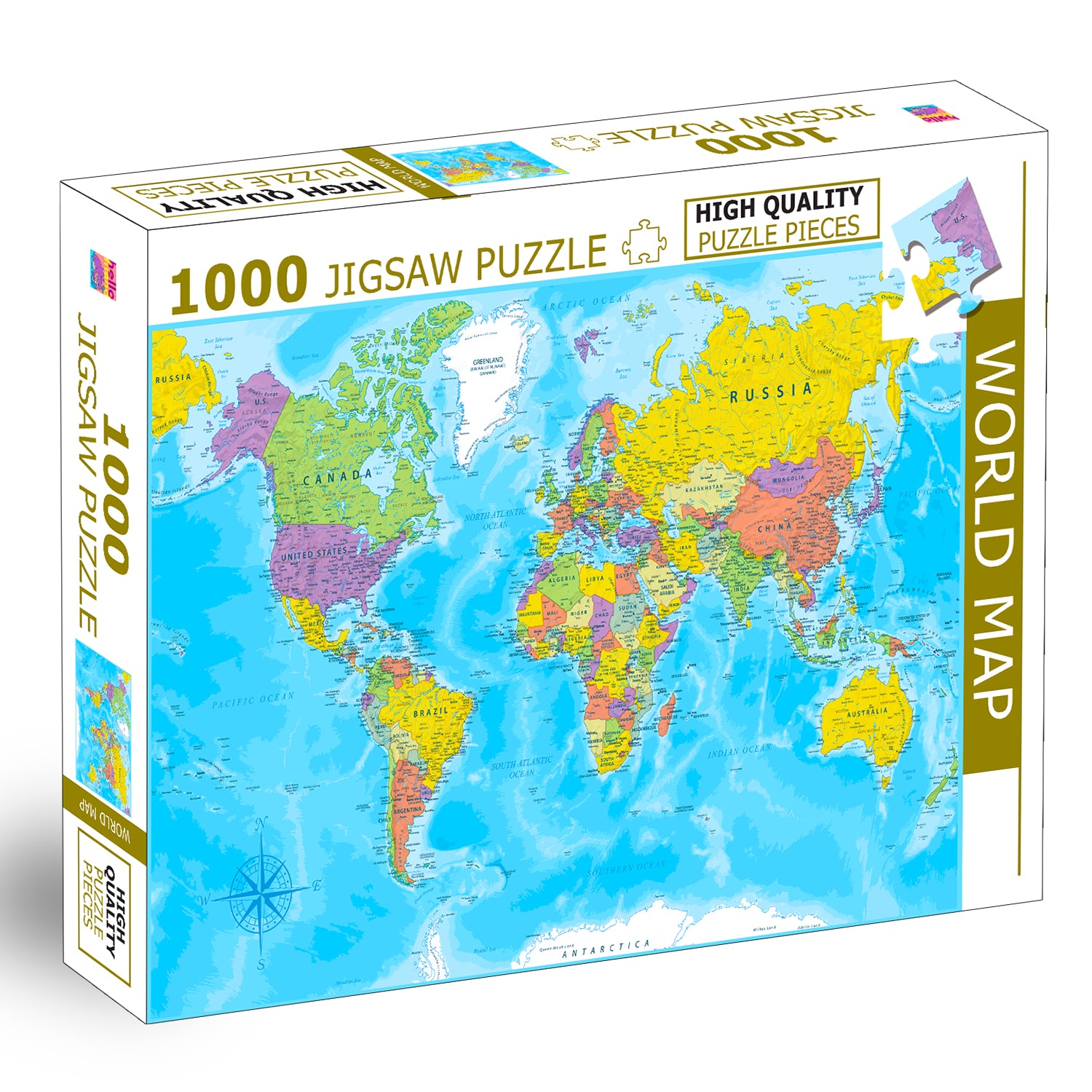 World Map Jigsaw Puzzle - Box front & lifestyle