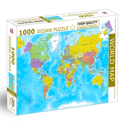World Map Jigsaw Puzzle - Box front & lifestyle