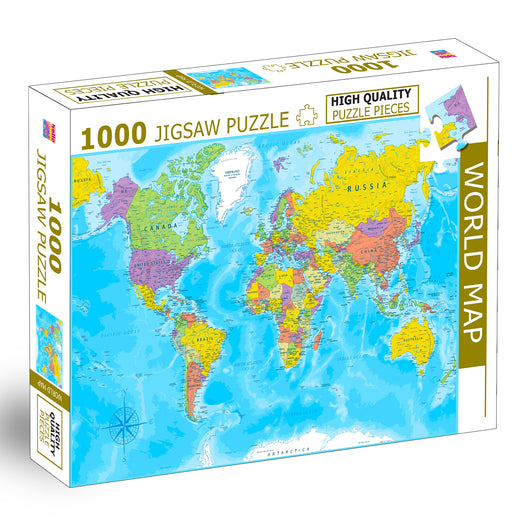 World Map Jigsaw Puzzle | 1000 Piece Educational Puzzle for Kids & Adults | Geography Learning Puzzle