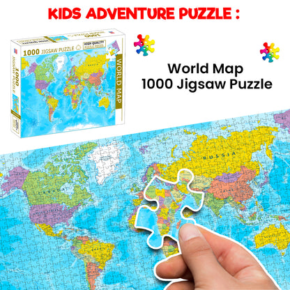 World Map Jigsaw Puzzle - Average piece size 7x5cm, 1.75mm thick