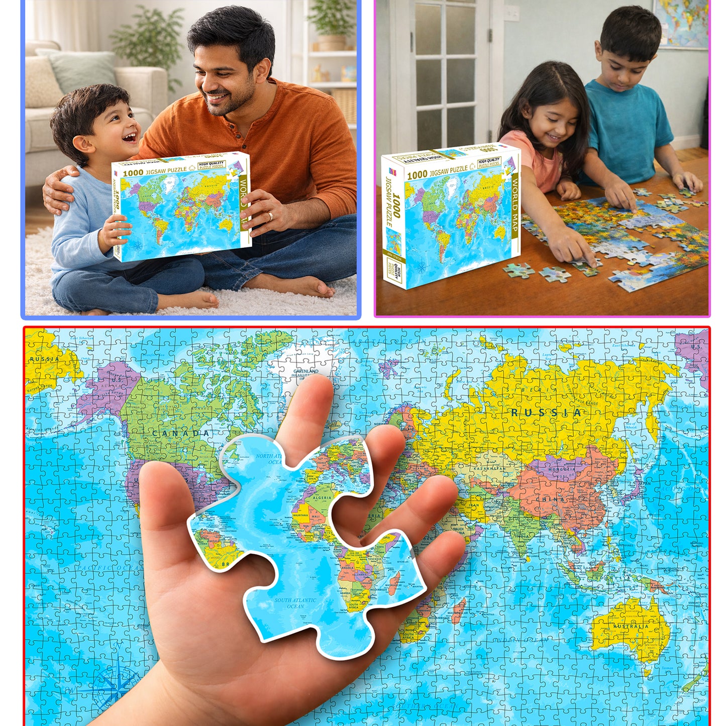 World Map Jigsaw Puzzle - High quality & safe material features