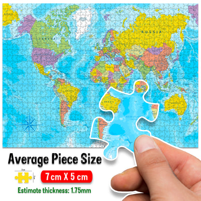World Map Jigsaw Puzzle - Wall art decoration & gift packaging