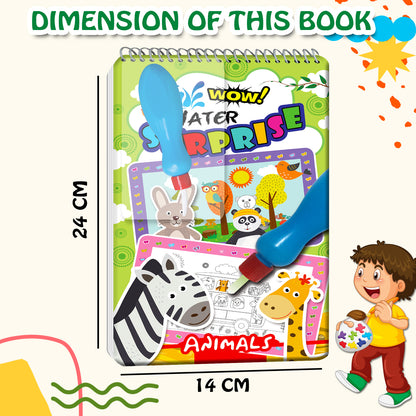 Wow Water Surprise – Animals | Reusable Water Magic Coloring Book for Kids | Mess-Free Animal Activity Book